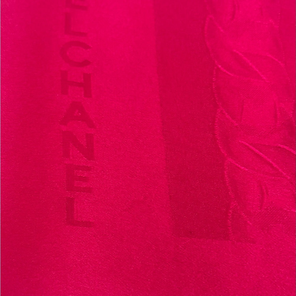 CHANEL Fuchsia Silk Scarf - 32.5” x 33.5” - Picture 3 of 13